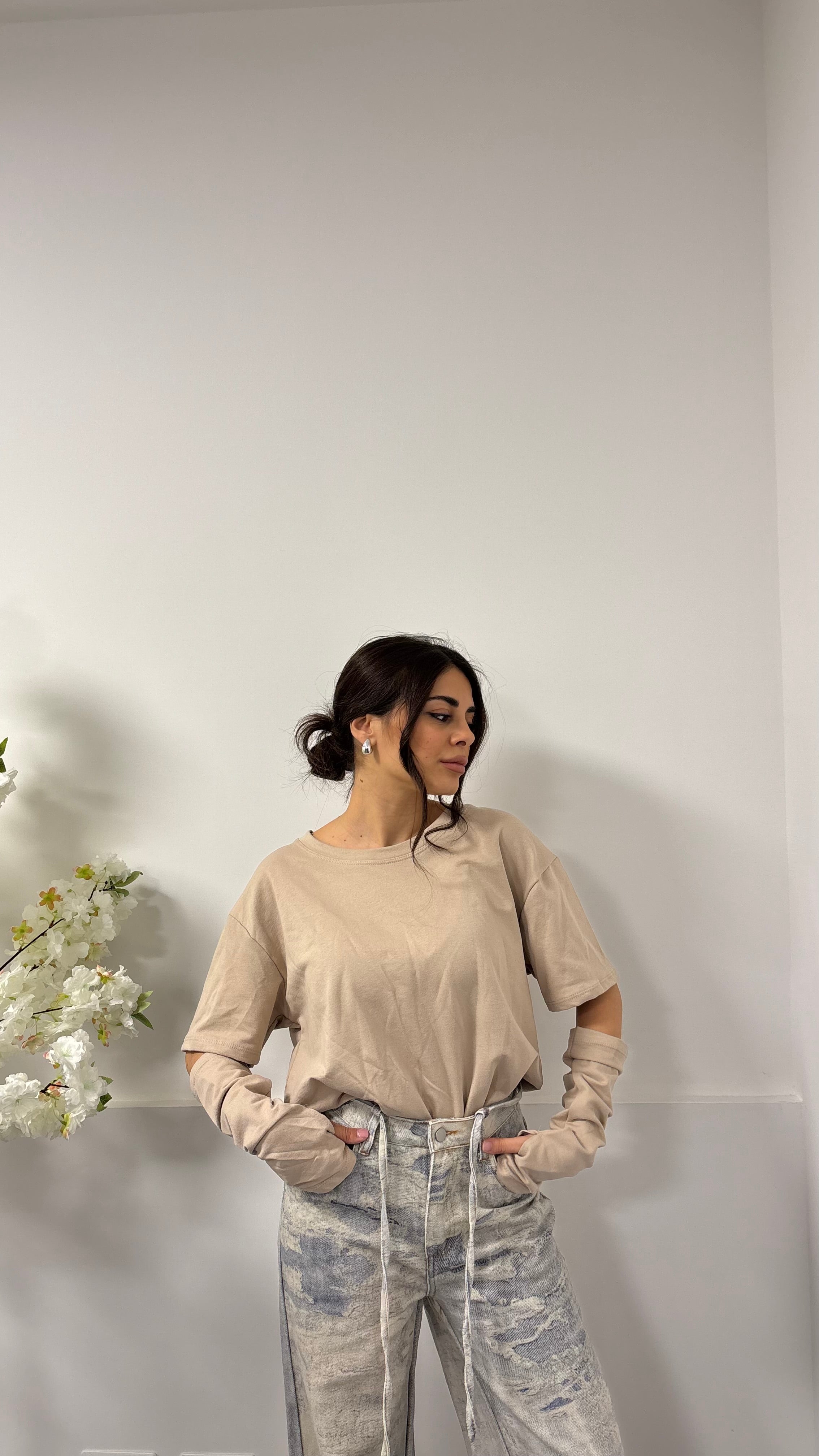 Maglia con manicotti