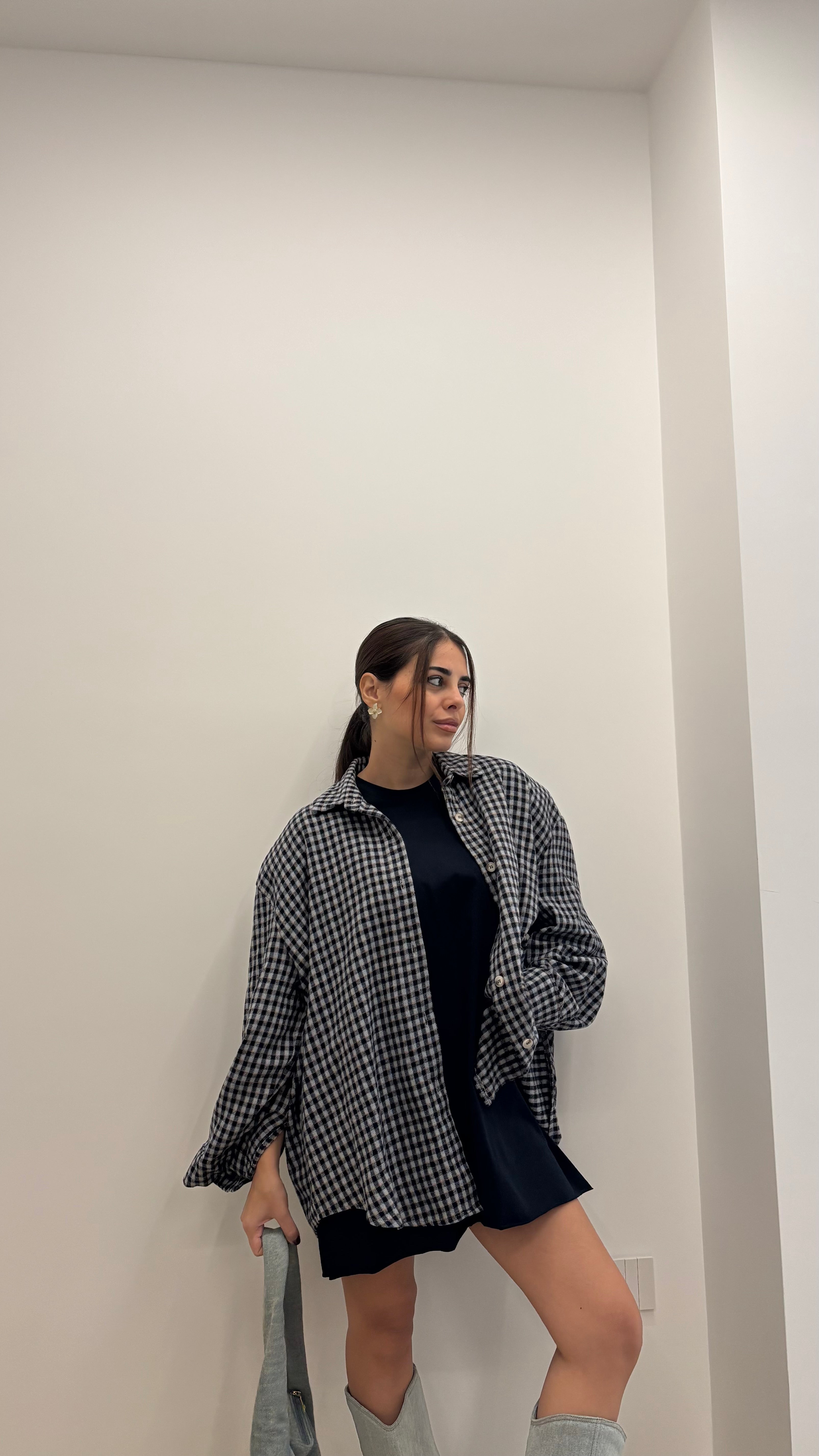 Camicia flanella con spalline