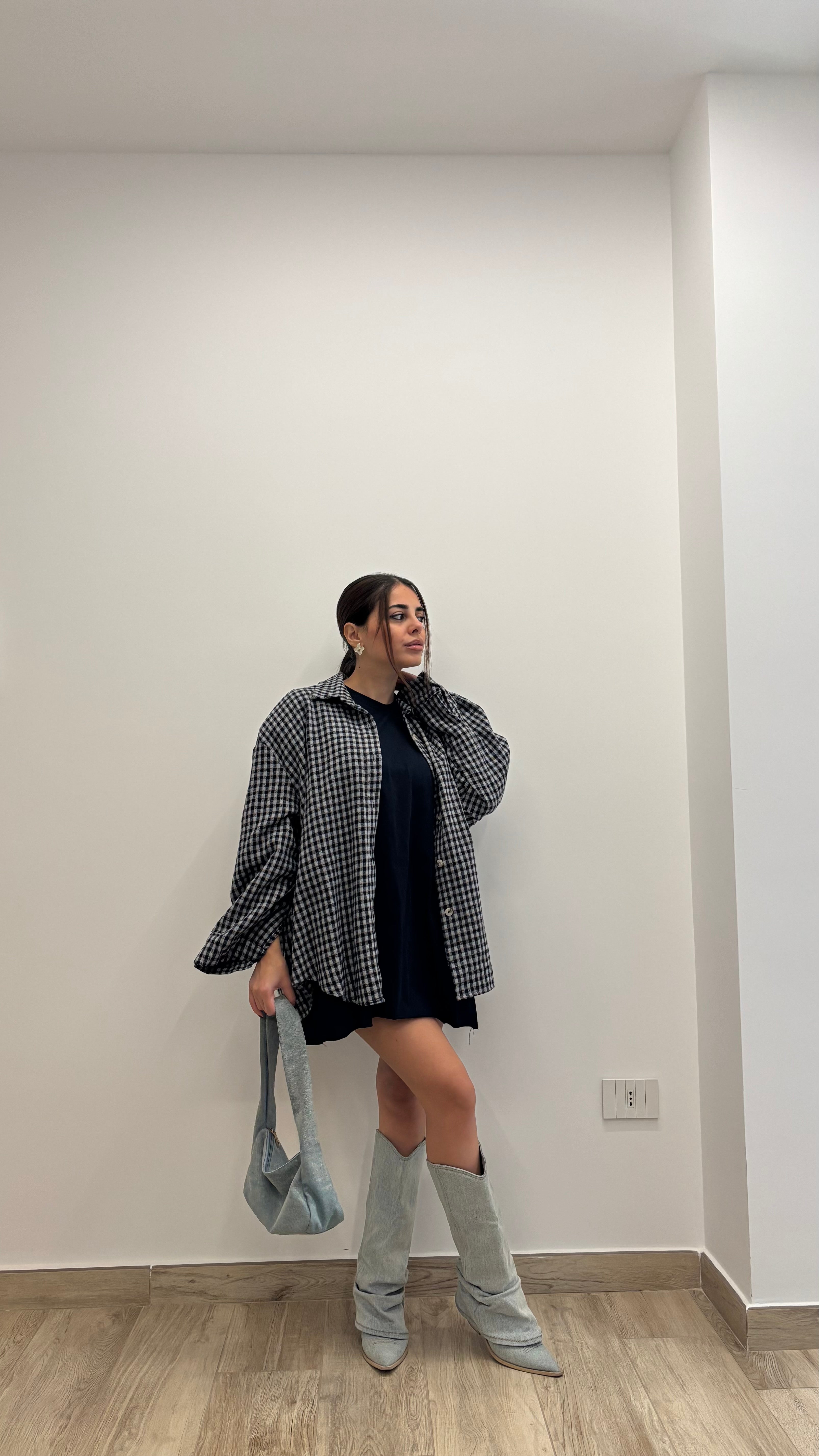 Camicia flanella con spalline