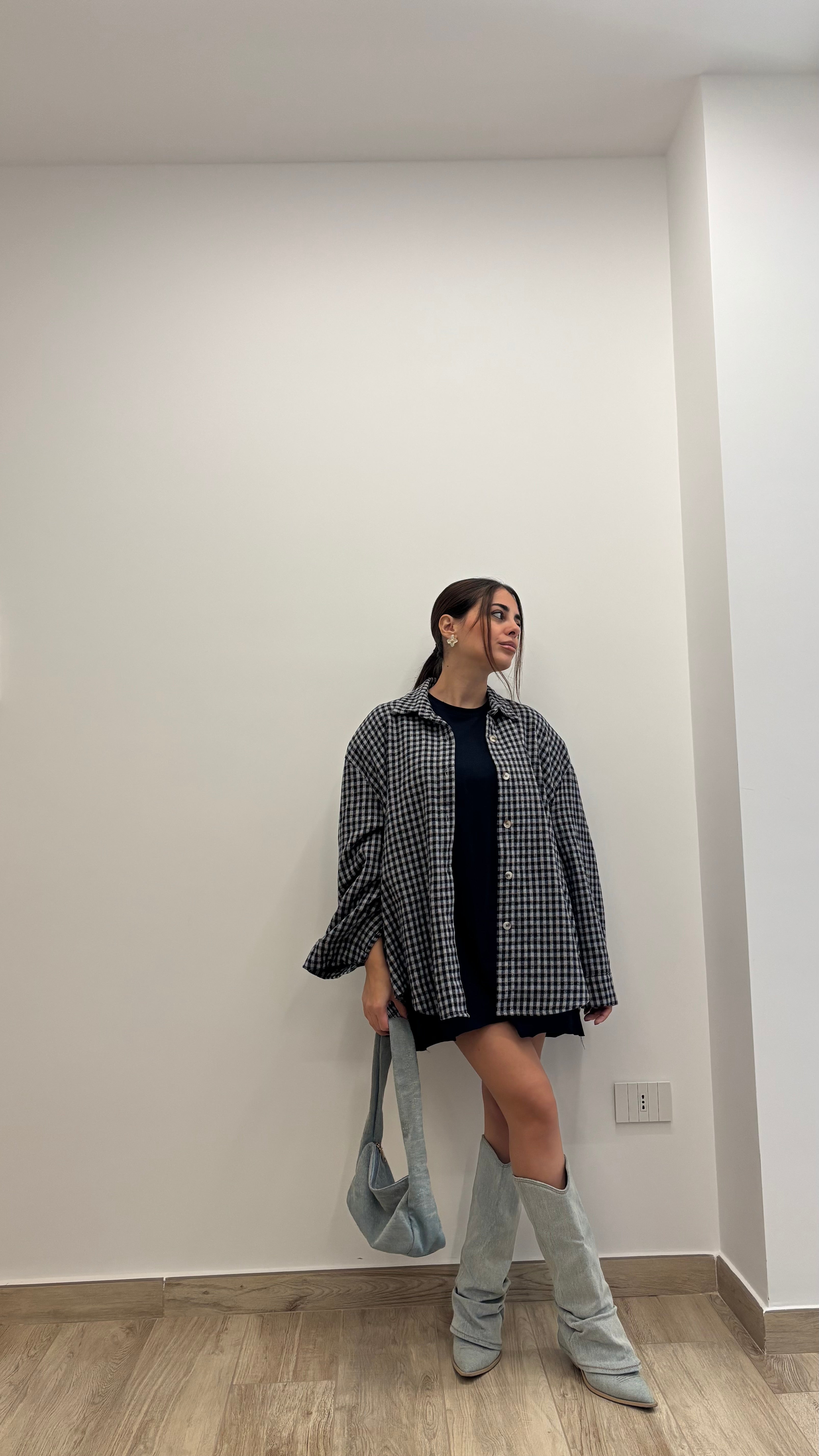 Camicia flanella con spalline