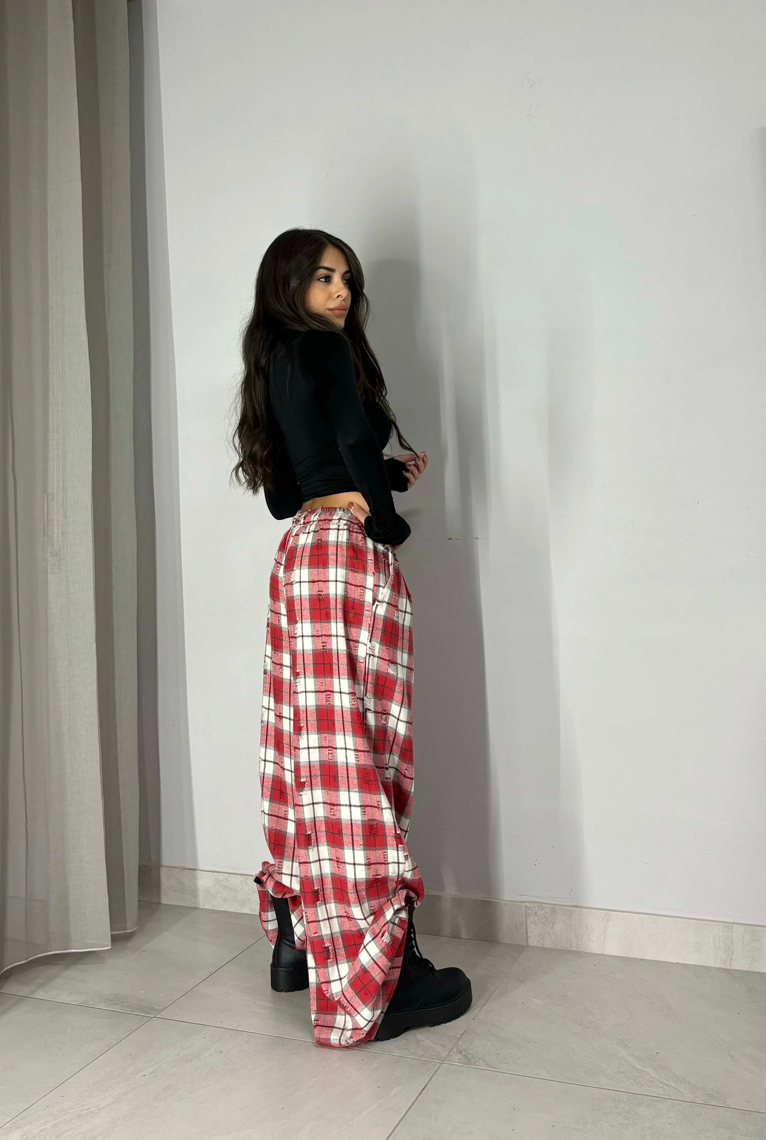 Pantalone scottish rosso